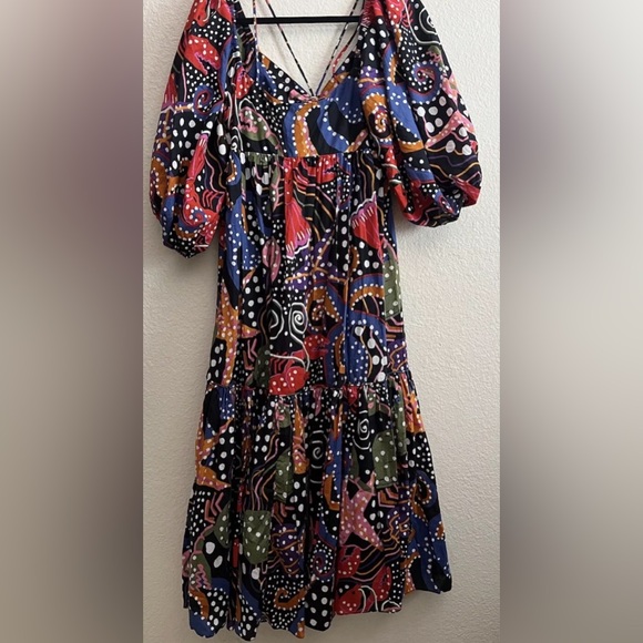 Farm Rio Under The Sea MIDI Cotton Dress Medium $275 - Picture 8 of 10